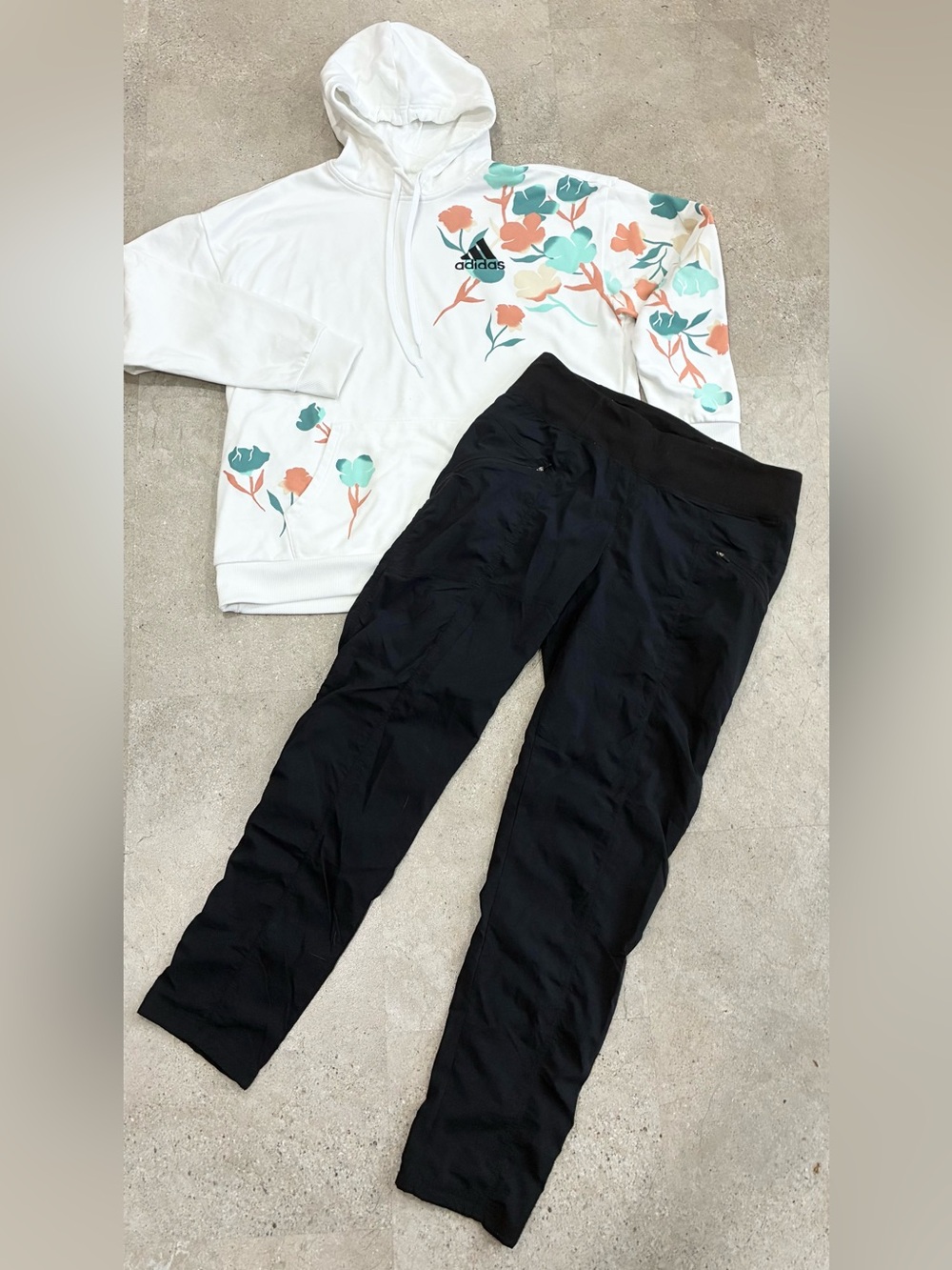 Women’s PRANA/ADIDAS Athletic Pants & Hoodie Sweatshirt, sz Medium
